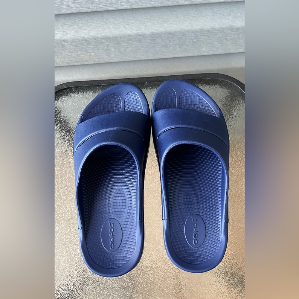 OOFFOS MEN'S OOAHH SLIDE SANDAL - NAVY Sz 11 - Picture 8 of 8
